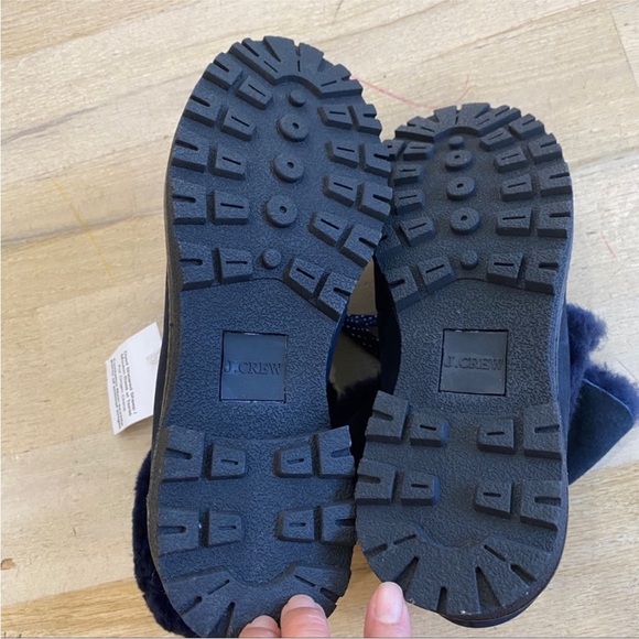 J.Crew winter shearling booties in navy NEW - Picture 6 of 10